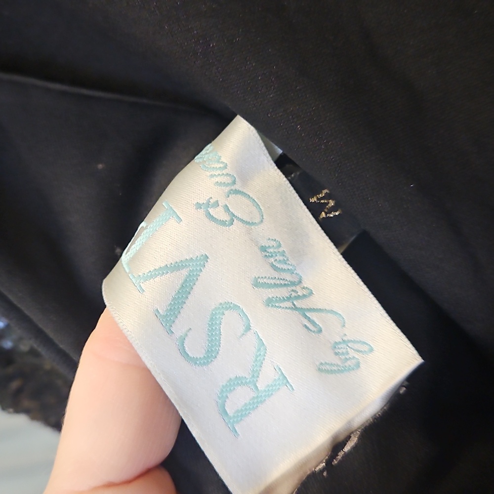 Size 10 (tag M) black/silver sleeveless sequin sheath style evening gown NWOT - Picture 10 of 11